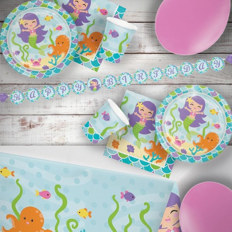 Mermaid Friends Party Pack: Tableware & Decoration Kit | Party Save Smile