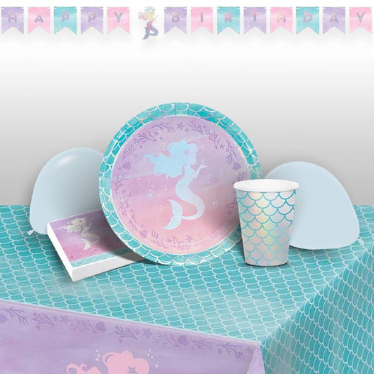 Iridescent Mermaid Birthday Party Pack (Premium) | Party Save Smile