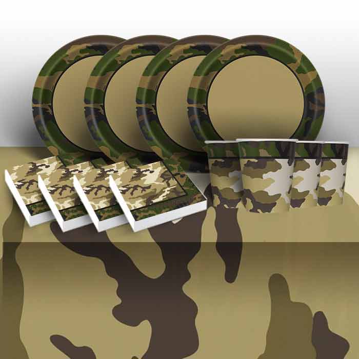 Camouflage Party Pack: Tableware Party Kit | Party Save Smile