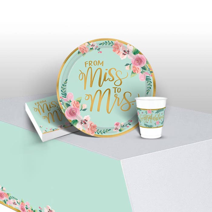 Mint Green Engagement Party Pack: Tableware Party Kit | Party Save Smile