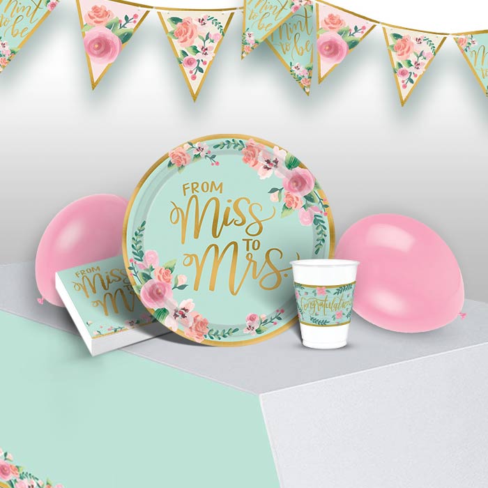 Mint Engagement Party Pack: Tableware & Decoration Kit | Party Save Smile