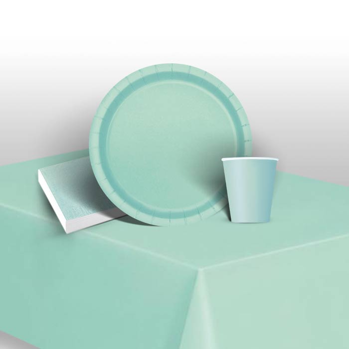 Mint Green Solid Coloured Party Pack: Tableware Party Kit | Party Save Smile