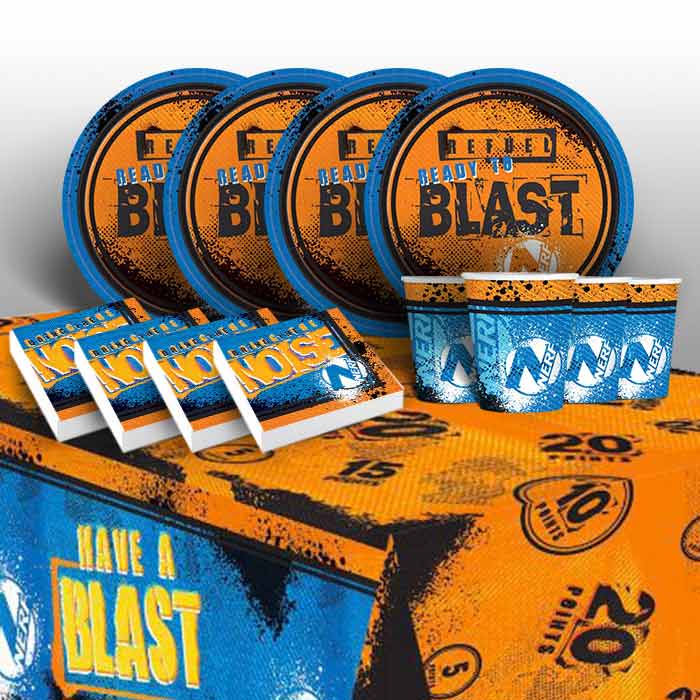 Nerf Party Pack: Tableware Kit for 8 - 48 Guests | Party Save Smile