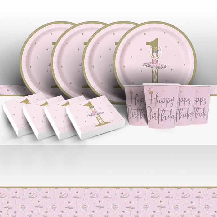 Ballerina Plates and Cups Tableware Pack | Party Save Smile