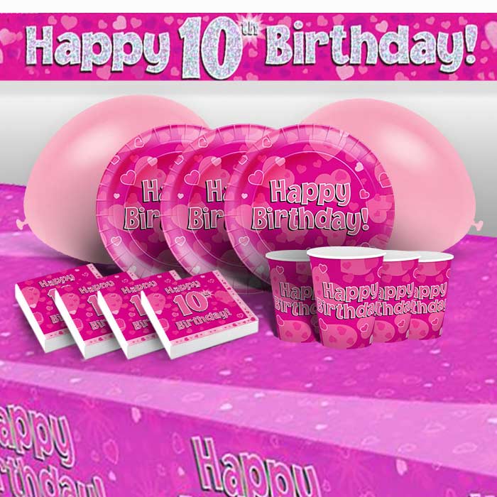 Party Packs - 10th Birthday Pink Heart | Party Save Smile