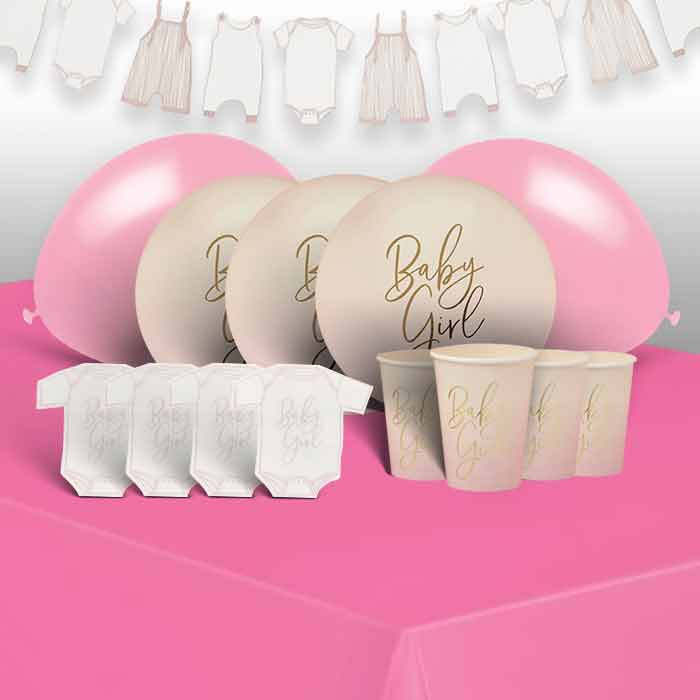 Pink Ombre Baby Girl Party Pack with Decorations | Party Save Smile