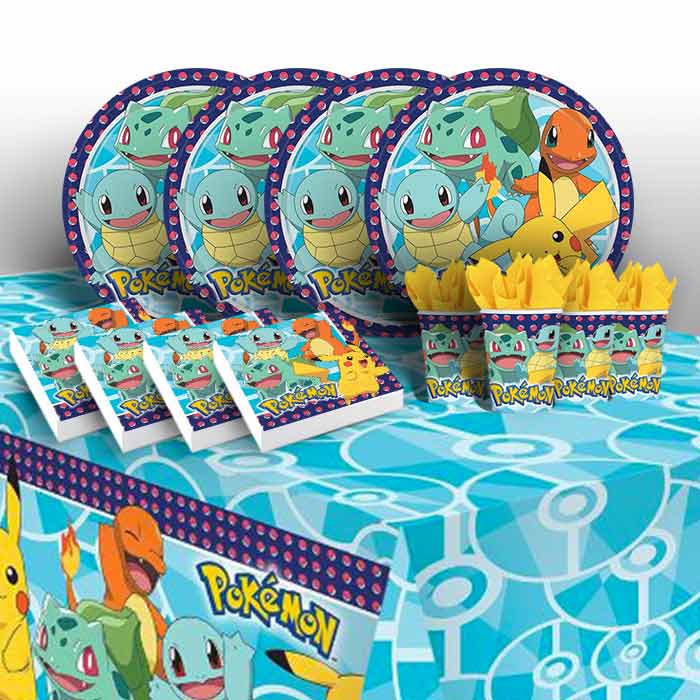 Pokemon Party Pack: Tableware Kit for 8 - 48 Guests | Party Save Smile