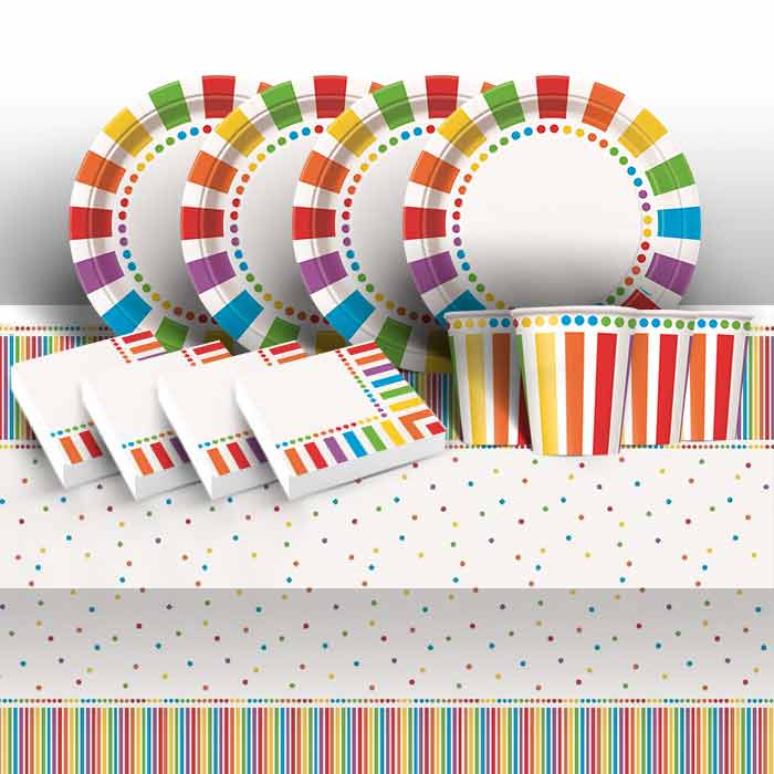 Colourful Rainbow Party Pack (Tableware) | Party Save Smile