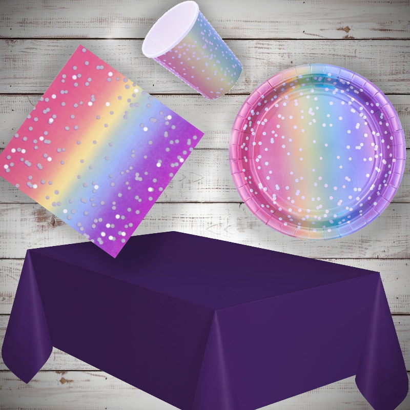 Ombre Rainbow Party Pack: Tableware Party Kit | Party Save Smile