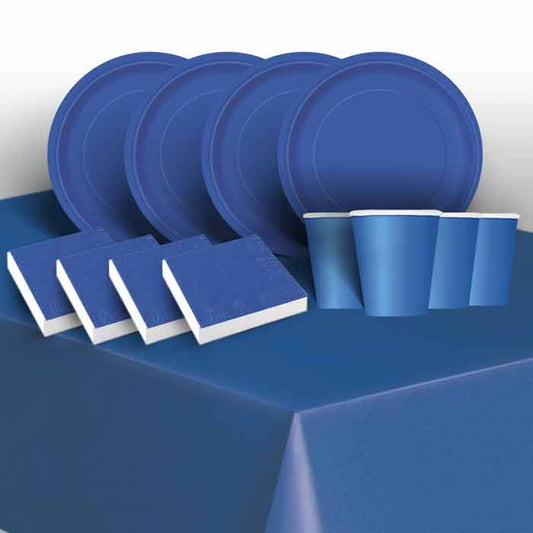 Royal Blue Solid Coloured Party Pack: Tableware Party Kit | Party Save Smile
