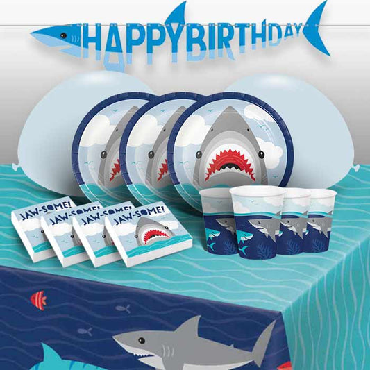 Shark Birthday Party Pack with Decorations | Party Save Smile
