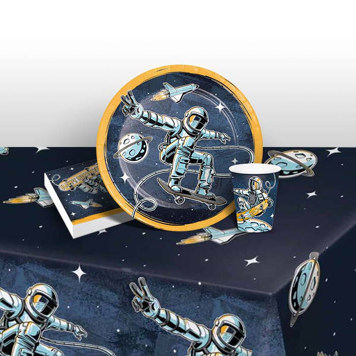 Space Skater Birthday Party Pack: Tableware Party Kit | Party Save Smile