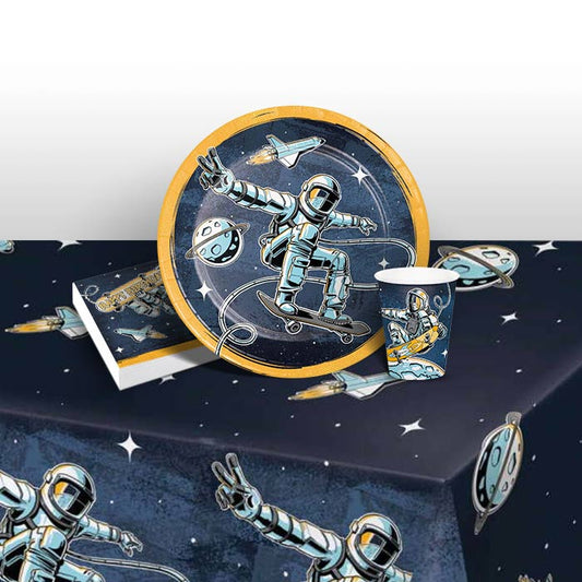 Space Skater Birthday Party Pack: Tableware Party Kit | Party Save Smile