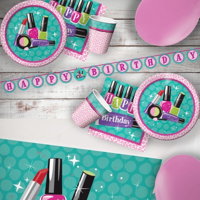 Spa Birthday Party Pack: Tableware & Decoration Kit | Party Save Smile