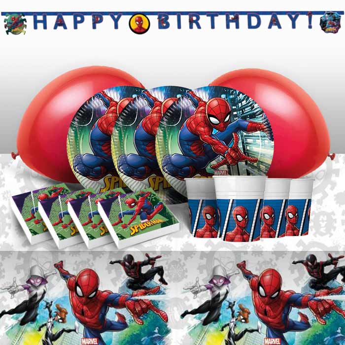 Spiderman Team Up Birthday Party Pack: Tableware & Decoration Kit | Party Save Smile