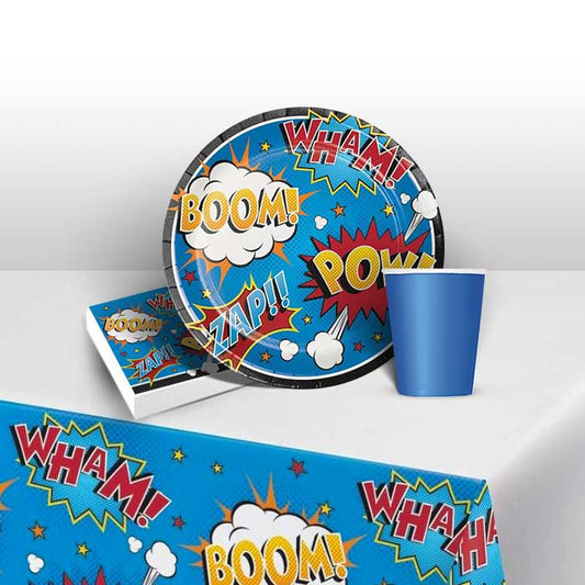 Superhero Slogans Party Pack: Tableware Party Kit | Party Save Smile