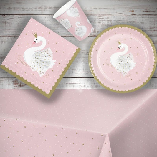 Stylish Swan Birthday Party Pack: Tableware Party Kit | Party Save Smile