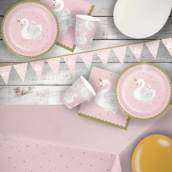 Stylish Swan Birthday Party Pack: Tableware & Decoration Kit | Party Save Smile