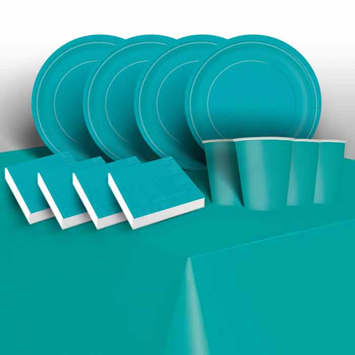 Teal Blue Tableware Kit: Party Pack | Party Save Smile