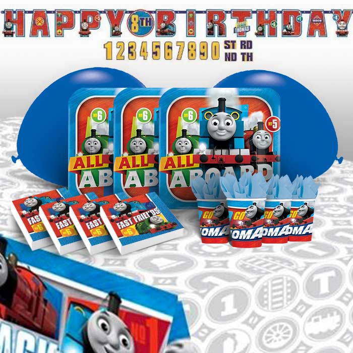 Thomas the Tank Engine Party Pack: Tableware & Decoration Kit | Party Save Smile
