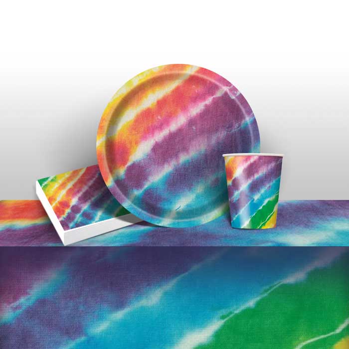 Tie Dye Birthday Party Pack: Tableware Party Kit | Party Save Smile