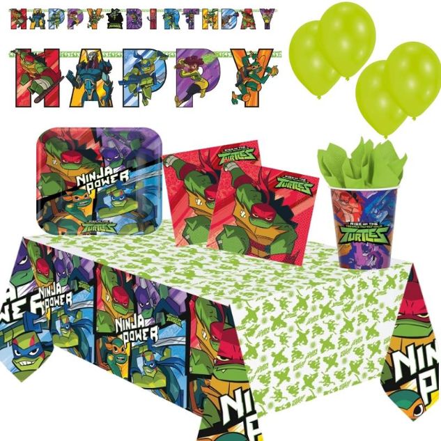 TMNT Rise Birthday Party Pack: Tableware & Decoration Kit | Party Save Smile