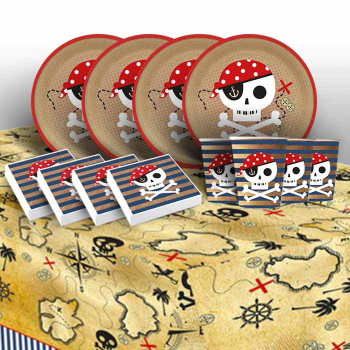 Pirate Treasure Party Pack: Tableware Party Kit | Party Save Smile