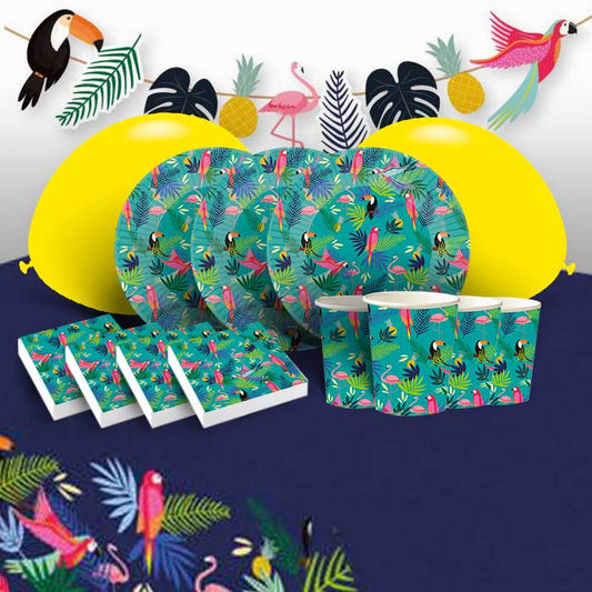 Tropical Toucan Summer Party Pack: Tableware & Decoration Kit | Party Save Smile