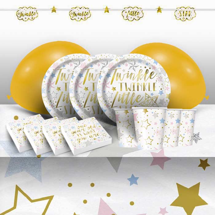 Twinkle Star 1st Birthday Party Pack & Decoration Kit | Party Save Smile