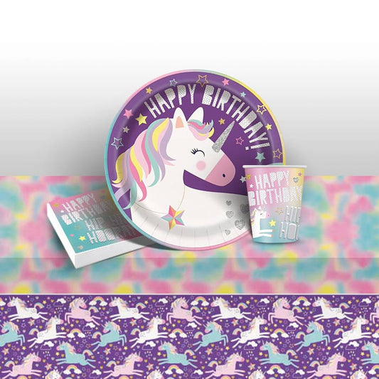 Rainbow Unicorn Party Packs (Tableware) | Party Save Smile