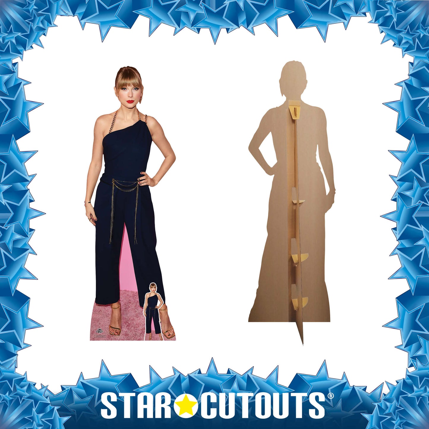 Life Size Cutout of Taylor Swift Navy Jumpsuit Height 183cm with Mini