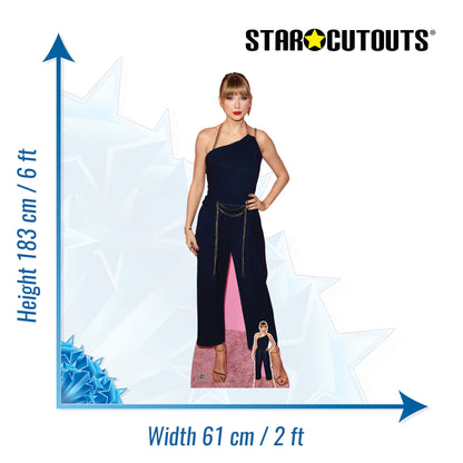 Life Size Cutout of Taylor Swift Navy Jumpsuit Height 183cm with Mini