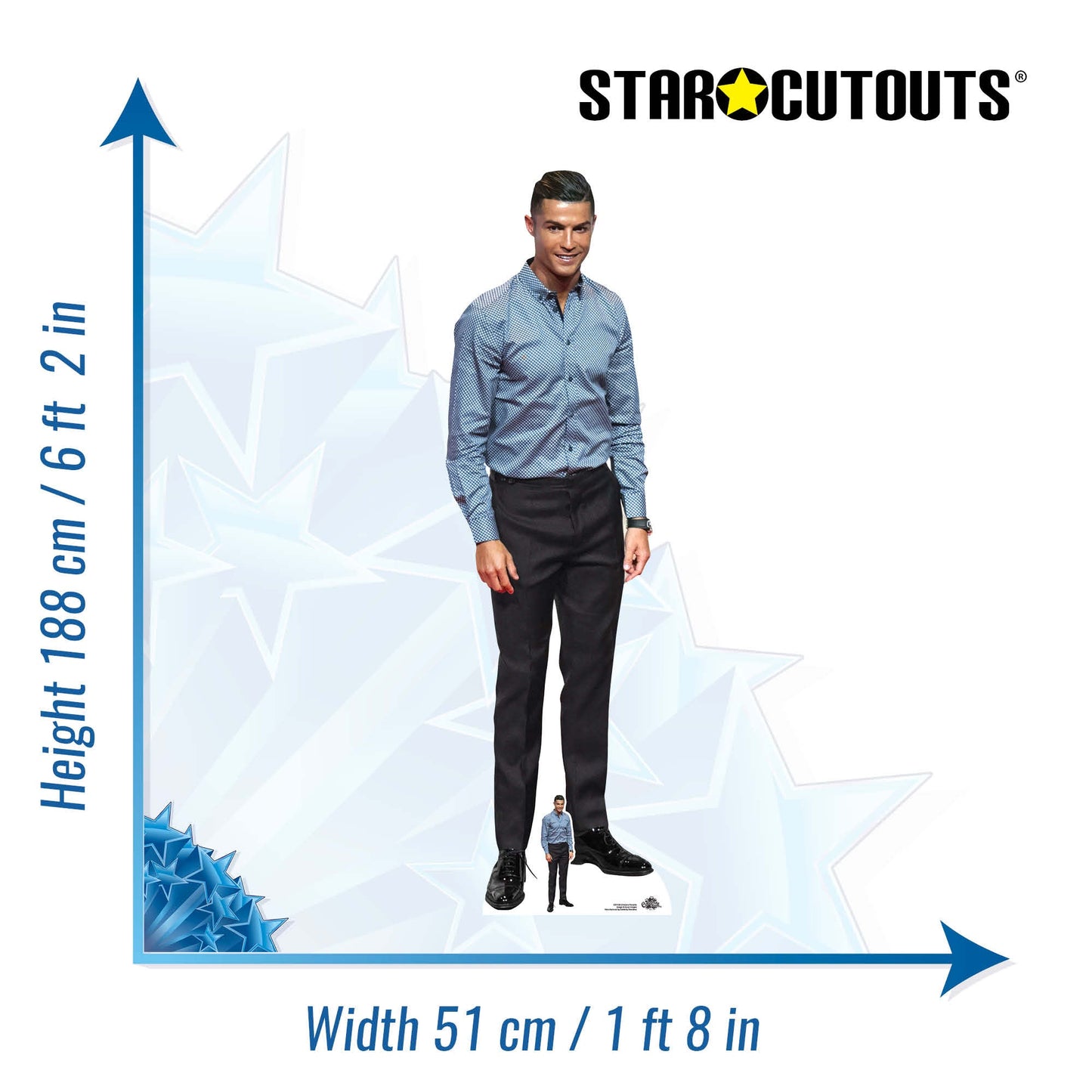 Cristiano Ronaldo Cut Out Height 188cm Lifesize With Mini