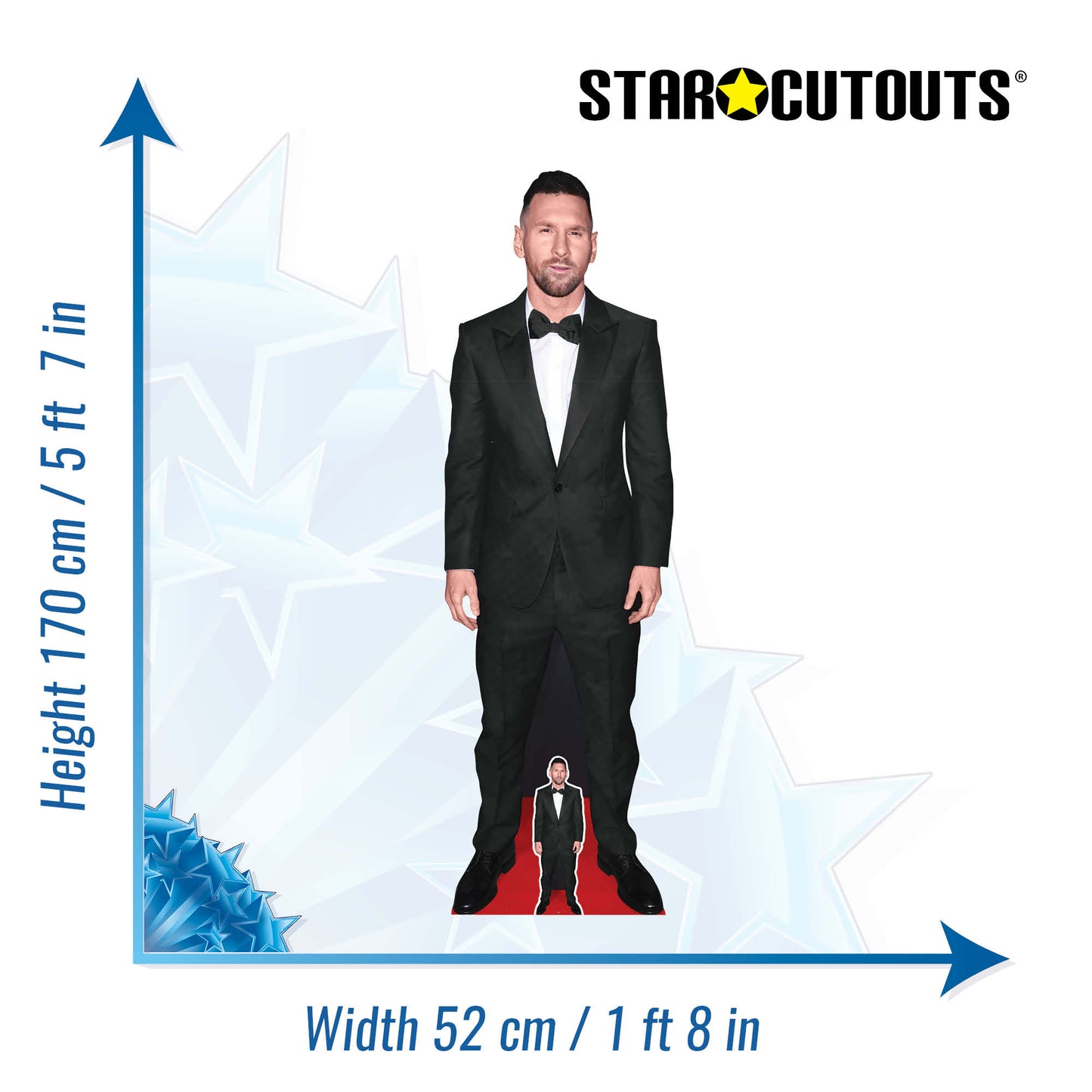 Lionel Messi Cardboard Cut Black Suit Height 170cm Lifesize With Mini
