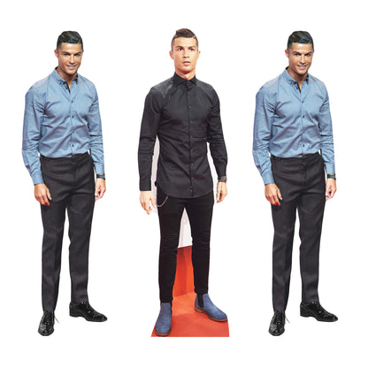 Cristiano Ronaldo Cardboard Cutout Three Pack Shelf Top Cutout Height 31cm