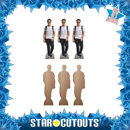 Cardboard Cutout of Lando Norris Three Pack Shelf Top Cutout Height 31cm