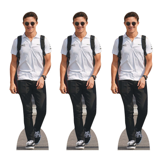Cardboard Cutout of Lando Norris Three Pack Shelf Top Cutout Height 31cm