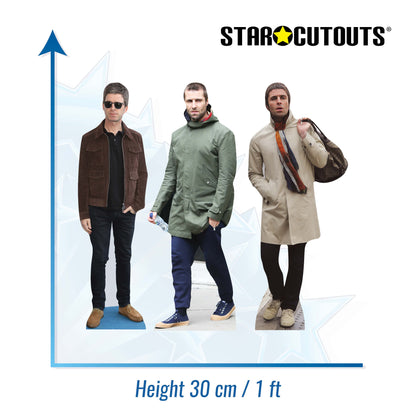 Liam and Noel Gallagher Shelftop Cardboard Cutout 3 Pack Height 30cm