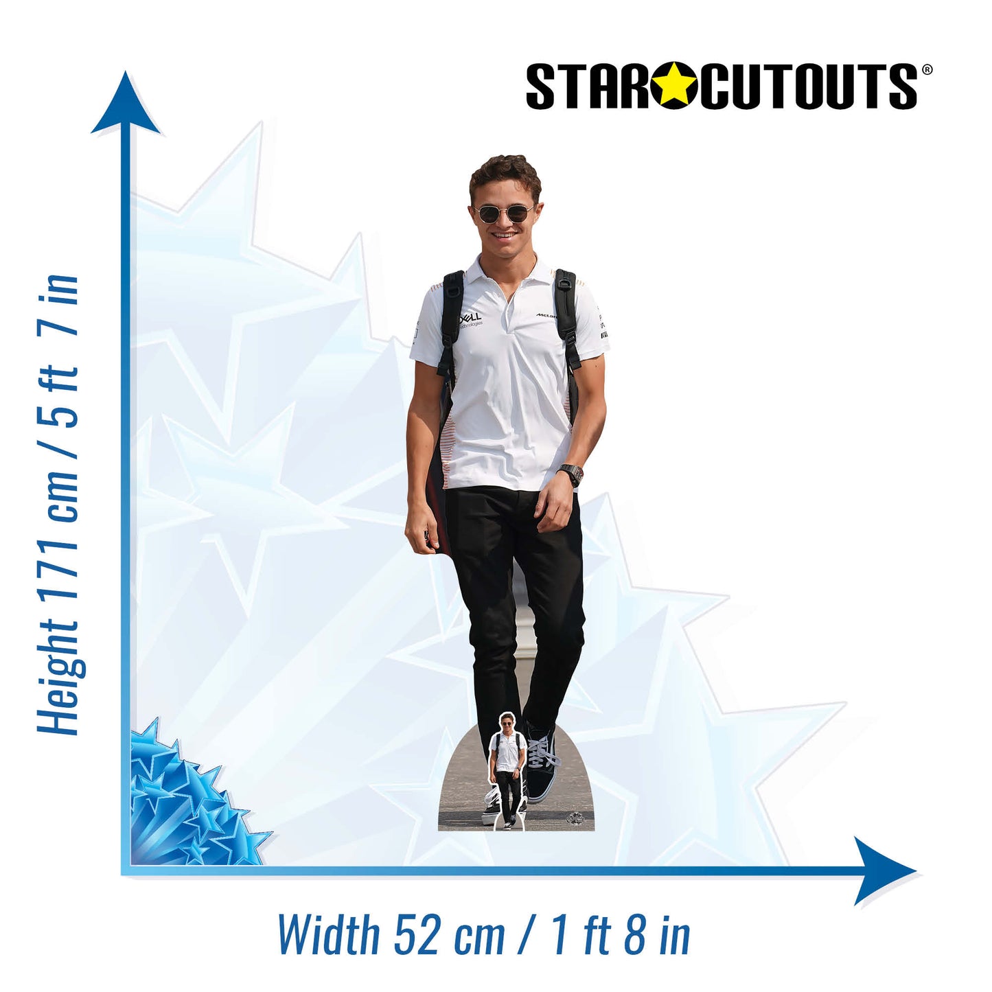 Lando Norris Life Size Cutout Motor Racing Casual Height 171cm