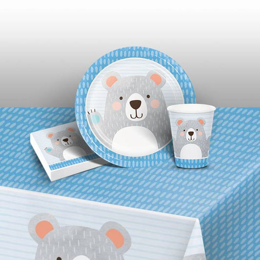 Blue Bear Plates and Napkins Party Pack | Party Save Smile