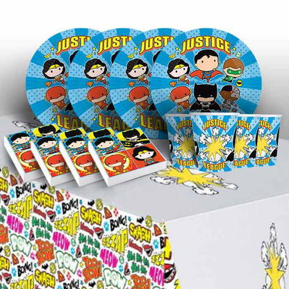 DC Comics Justice League Party Pack: Tableware Party Kit | Party Save Smile