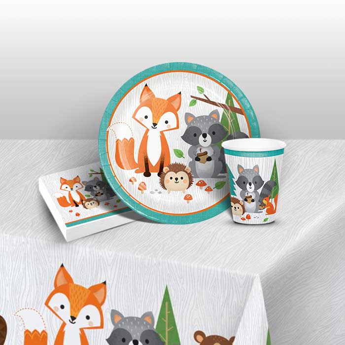Woodland Animal Birthday Party Pack: Tableware Party Kit | Party Save Smile