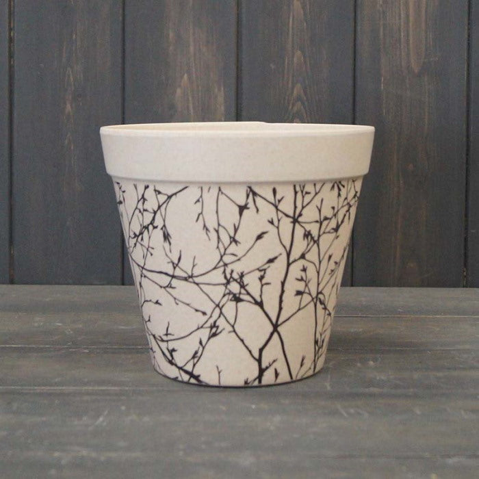Earthy Natural Bamboo Plant Pots Branch Design (15cm) | Party Save Smile