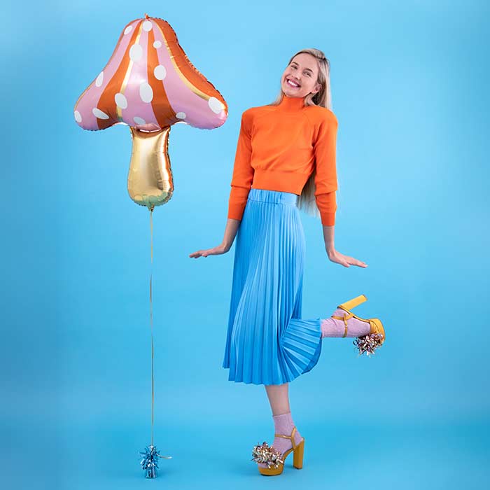 Red Mushroom Shaped Foil Balloon 66x75cm
