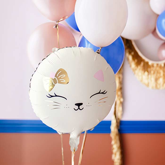White Cat Foil Balloon 18 Inch