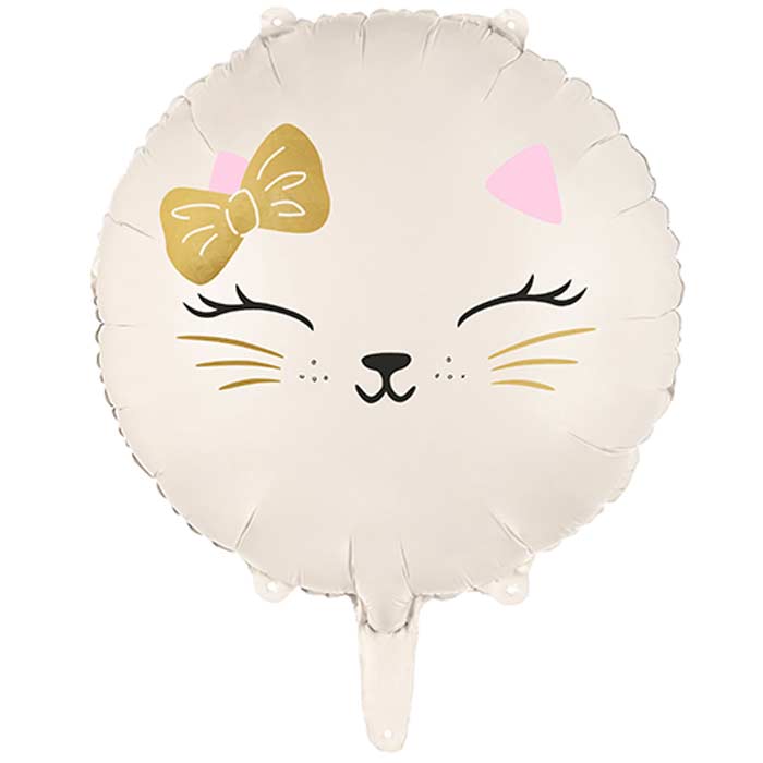 White Cat Foil Balloon 18 Inch | Party Save Smile