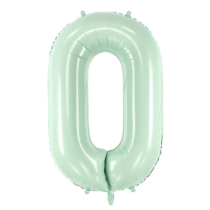 Pastel Green Number 0 Balloon 28 Inches | Party Save Smile