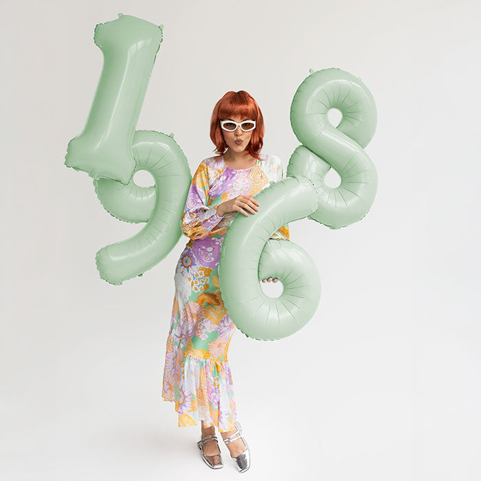 Pastel Green Number 9 Balloon 28 Inches