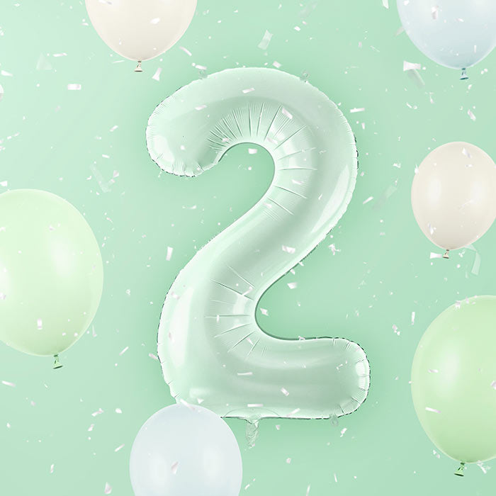 Pastel Green Number 2 Balloon 28 Inches
