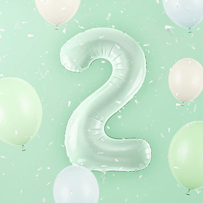 Pastel Green Number 2 Balloon 28 Inches